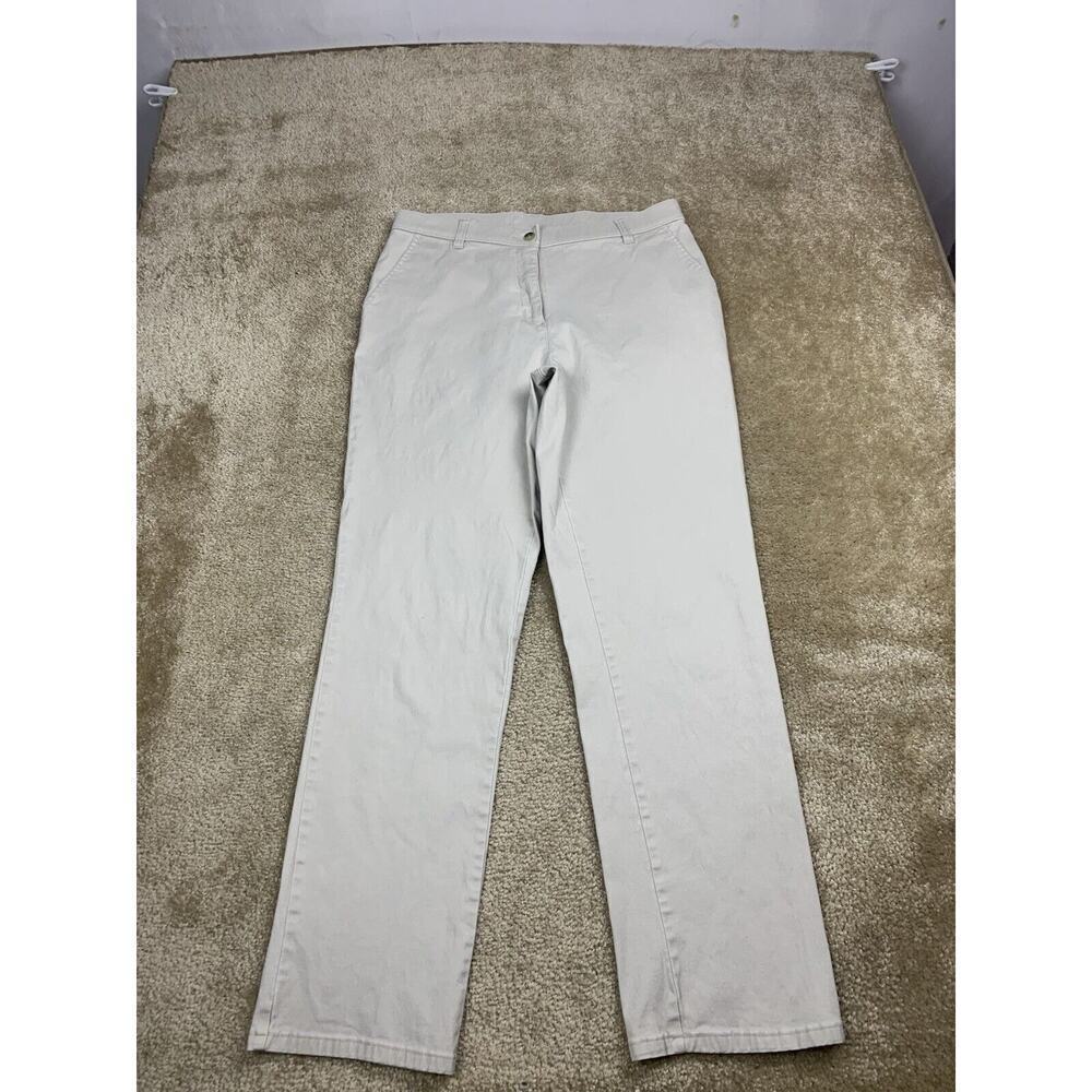 Woolrich Womens Ivory “British Tan” Straight Leg Pants Sz 12 Beige 848
